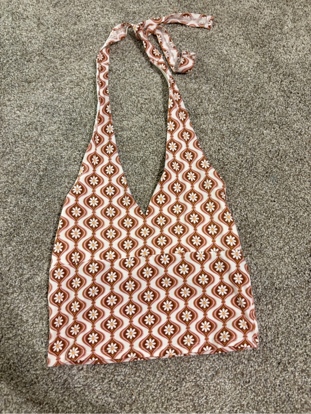 Hollister Retro Halter Tote in Rust and Cream